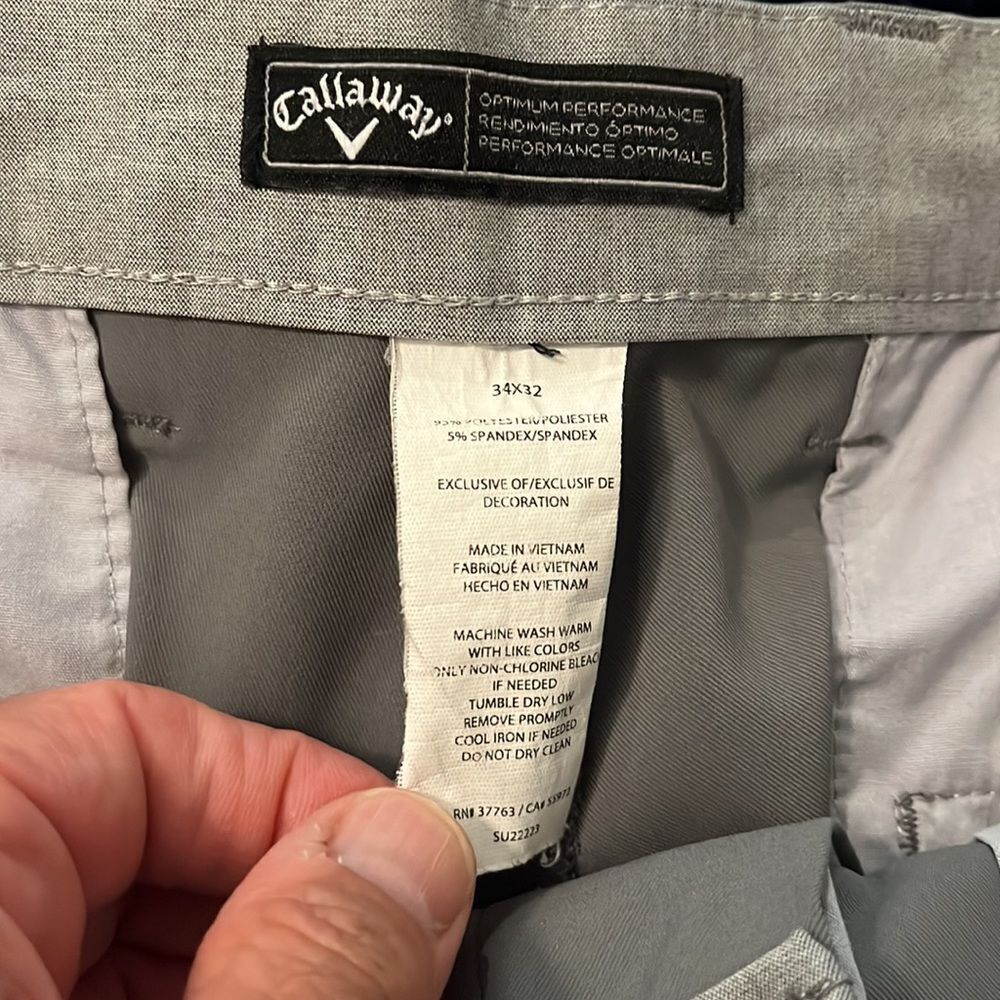 Gray Flat Front Callaway Polyester Performance Po… - image 6